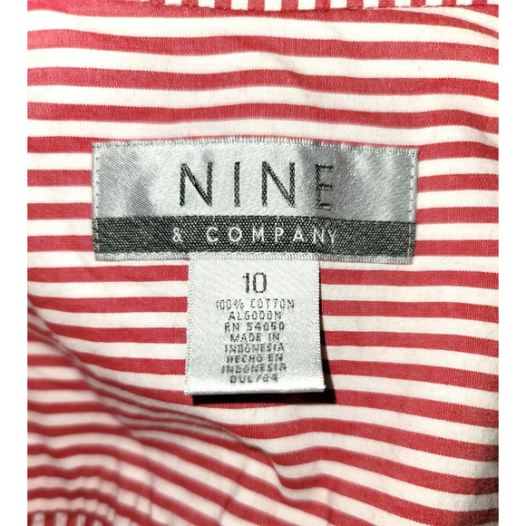 Vintage Nine & Co. Red & White Candy Striped Cropped Lightweight Blazer - Picture 9 of 10